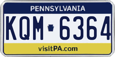 PA license plate KQM6364