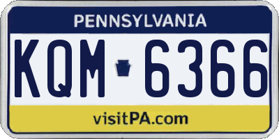 PA license plate KQM6366