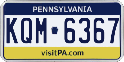 PA license plate KQM6367