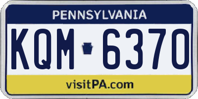 PA license plate KQM6370