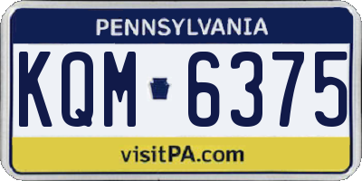 PA license plate KQM6375