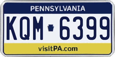PA license plate KQM6399