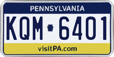 PA license plate KQM6401