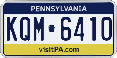 PA license plate KQM6410