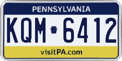 PA license plate KQM6412