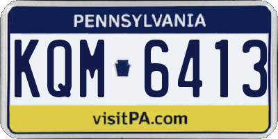 PA license plate KQM6413