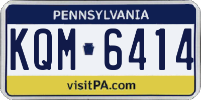 PA license plate KQM6414