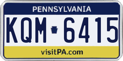 PA license plate KQM6415