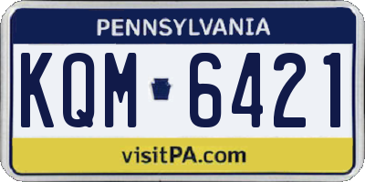 PA license plate KQM6421