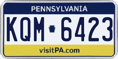 PA license plate KQM6423