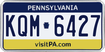 PA license plate KQM6427