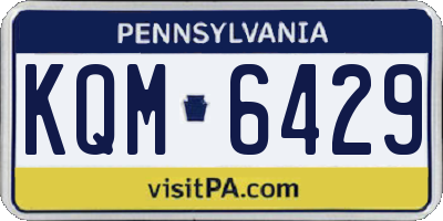PA license plate KQM6429
