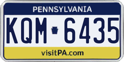 PA license plate KQM6435