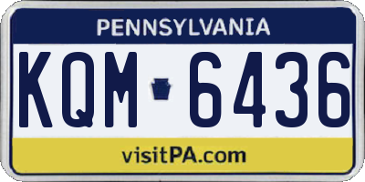 PA license plate KQM6436