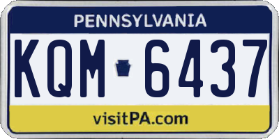 PA license plate KQM6437