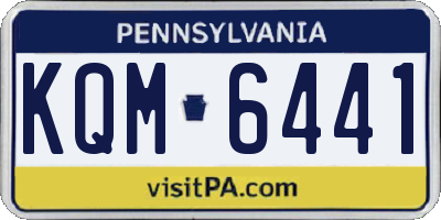 PA license plate KQM6441