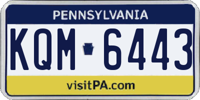 PA license plate KQM6443