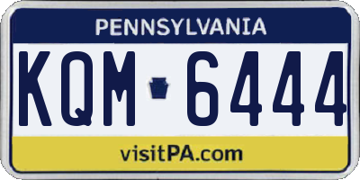 PA license plate KQM6444