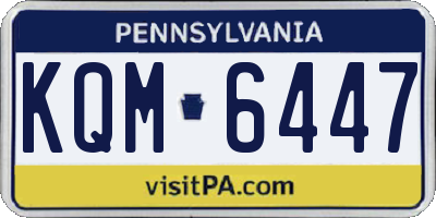PA license plate KQM6447