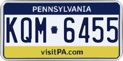 PA license plate KQM6455