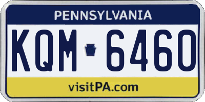 PA license plate KQM6460