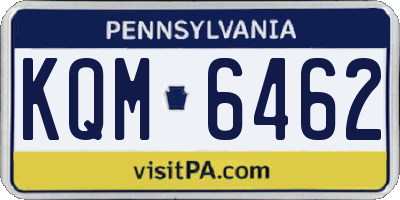 PA license plate KQM6462