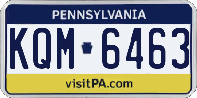 PA license plate KQM6463