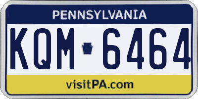 PA license plate KQM6464