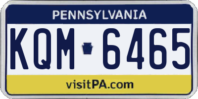 PA license plate KQM6465