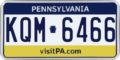 PA license plate KQM6466
