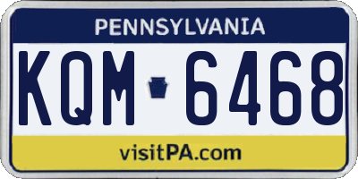 PA license plate KQM6468