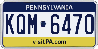 PA license plate KQM6470