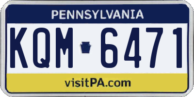 PA license plate KQM6471