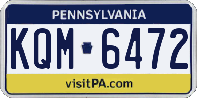 PA license plate KQM6472