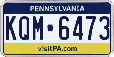 PA license plate KQM6473