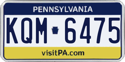 PA license plate KQM6475