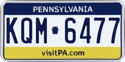 PA license plate KQM6477