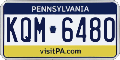 PA license plate KQM6480