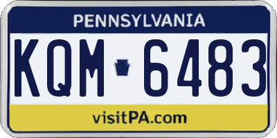 PA license plate KQM6483