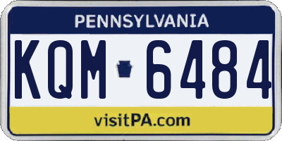 PA license plate KQM6484