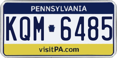 PA license plate KQM6485