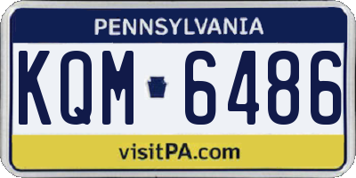 PA license plate KQM6486