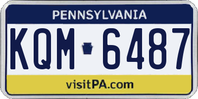 PA license plate KQM6487