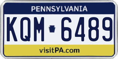 PA license plate KQM6489