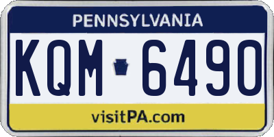 PA license plate KQM6490