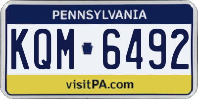 PA license plate KQM6492