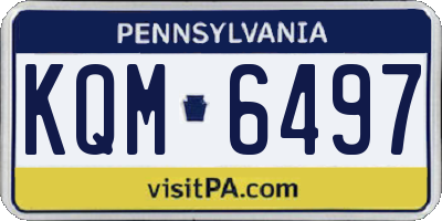 PA license plate KQM6497
