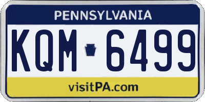 PA license plate KQM6499