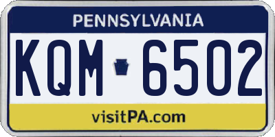 PA license plate KQM6502