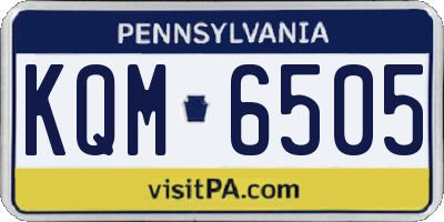 PA license plate KQM6505